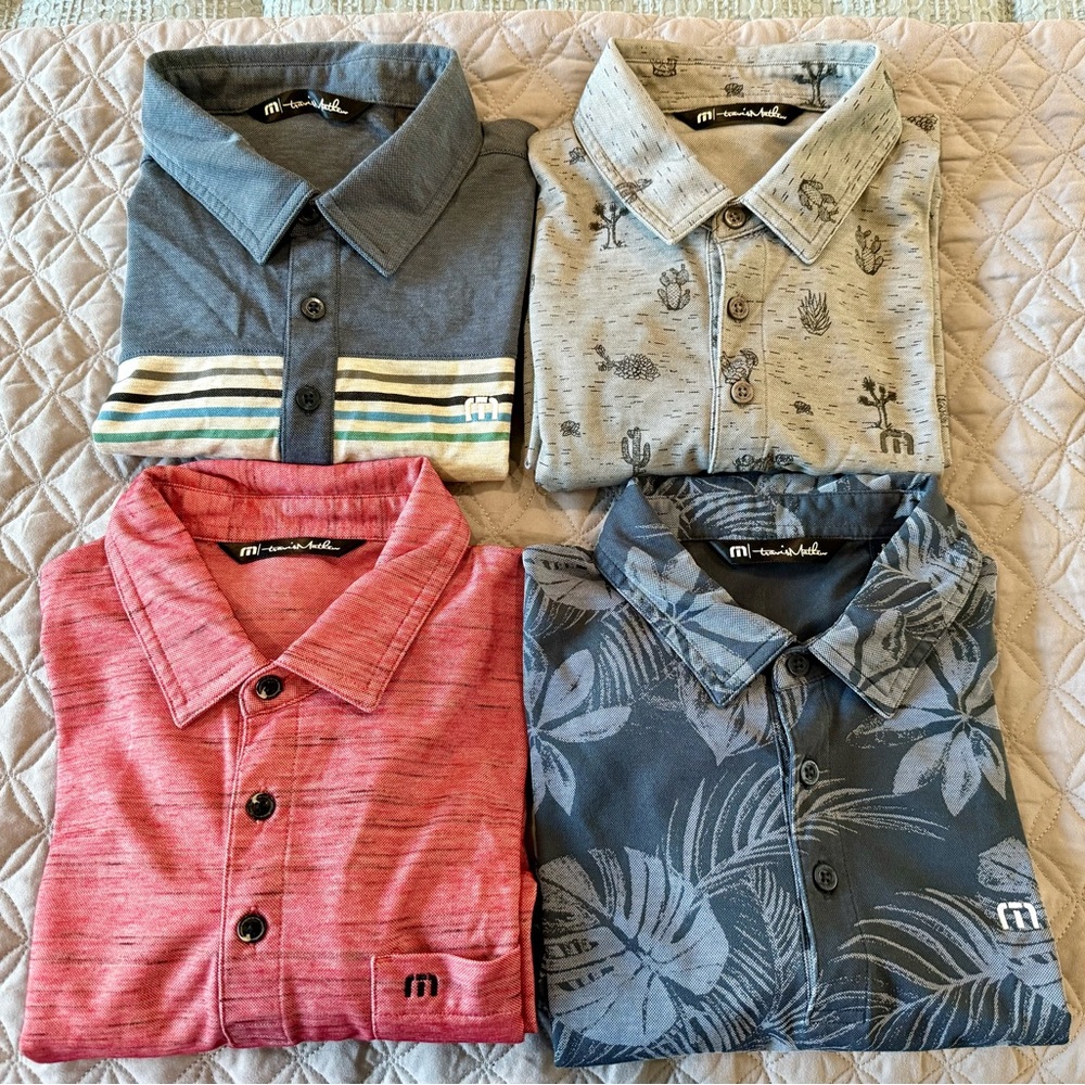 Travis Mathew Men's Polo Shirt Set of 4 Shirts